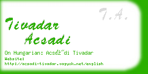 tivadar acsadi business card